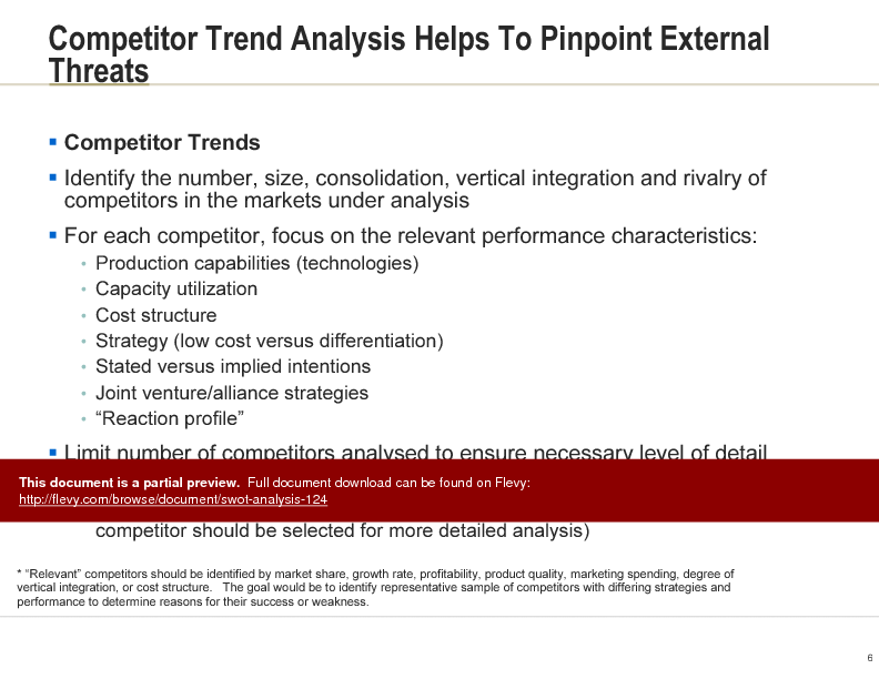This is a partial preview of SWOT Analysis (18-slide PowerPoint presentation (PPT)). Full document is 18 slides. 