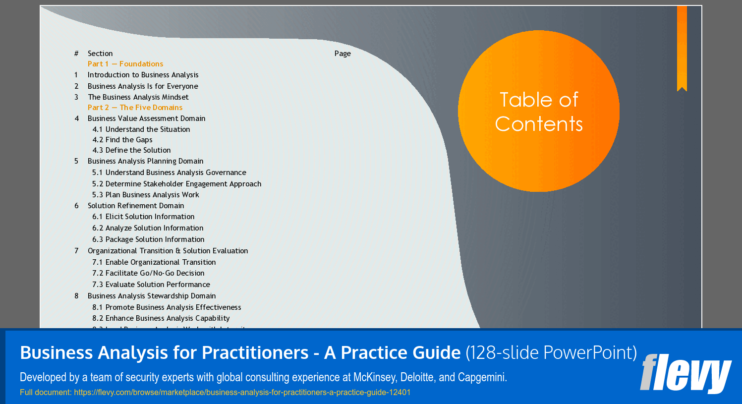Business Analysis for Practitioners - A Practice Guide (128-slide PPT PowerPoint presentation template (PPTX)) Preview Image