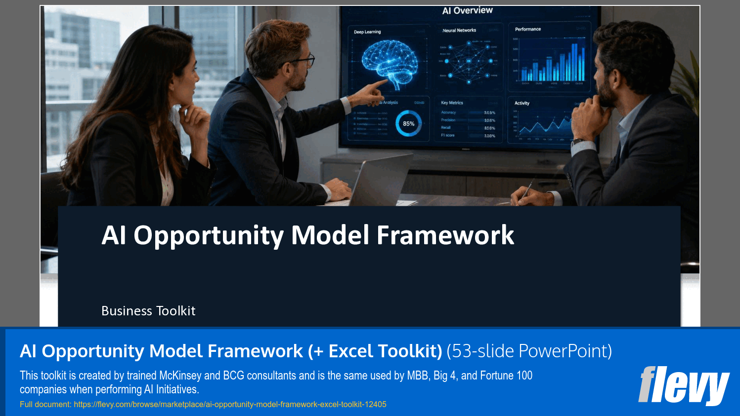 AI Opportunity Model Framework (+ Excel Toolkit) (53-slide PPT PowerPoint presentation template (PPTX)) Preview Image