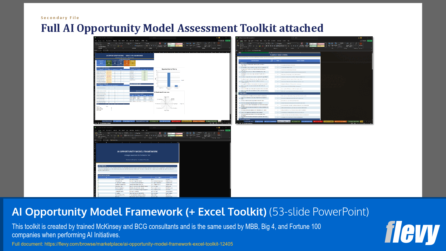 AI Opportunity Model Framework (+ Excel Toolkit) (53-slide PPT PowerPoint presentation template (PPTX)) Preview Image