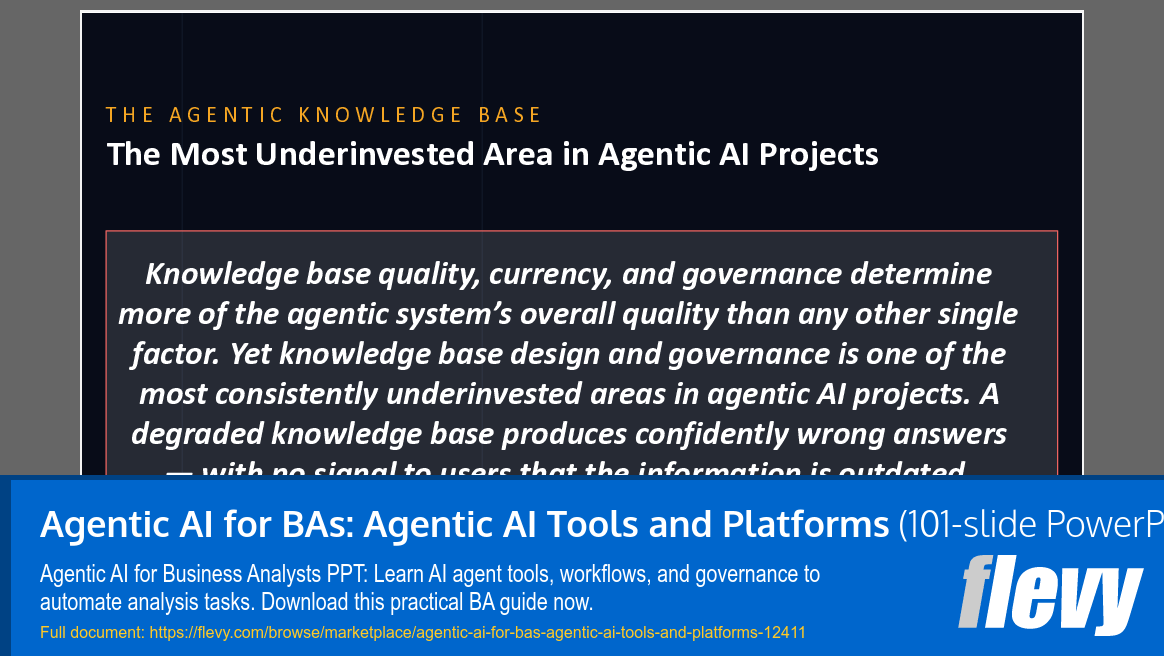 Agentic AI for BAs: Agentic AI Tools and Platforms (101-slide PPT PowerPoint presentation template (PPTX)) Preview Image