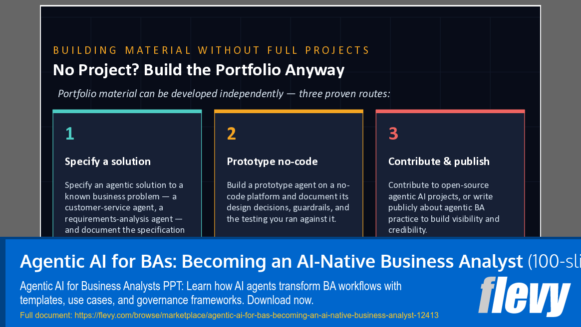 Agentic AI for BAs: Becoming an AI-Native Business Analyst (100-slide PPT PowerPoint presentation template (PPTX)) Preview Image