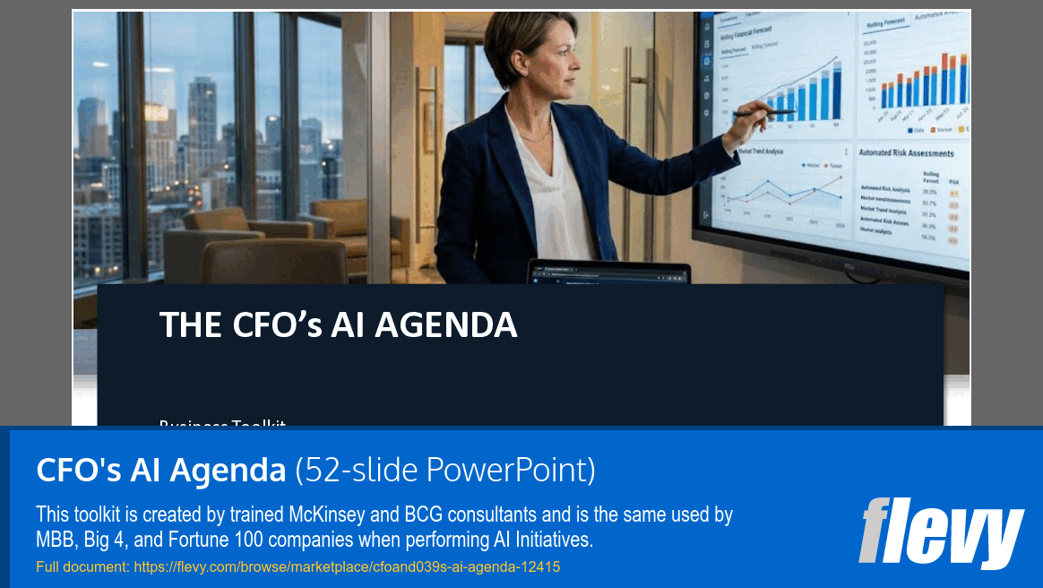 CFO's AI Agenda (52-slide PPT PowerPoint presentation template (PPTX)) Preview Image