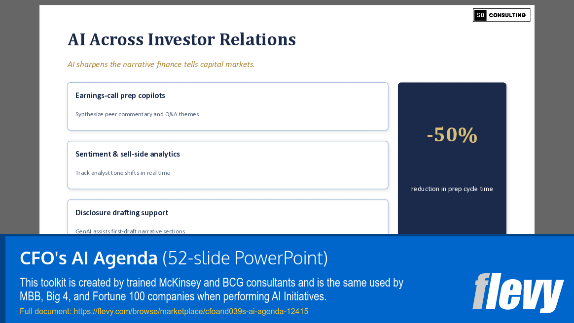 CFO's AI Agenda (52-slide PPT PowerPoint presentation template (PPTX)) Preview Image