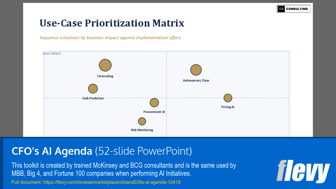 CFO's AI Agenda (52-slide PPT PowerPoint presentation template (PPTX)) Preview Image