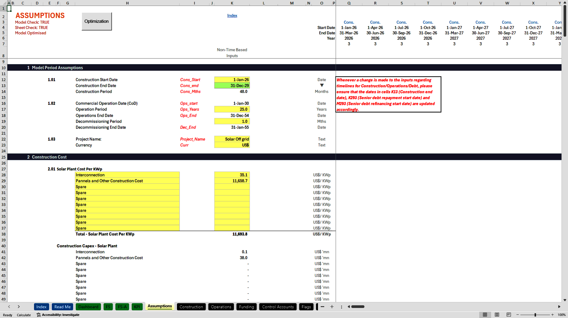 Solar Off-Grid & BESS Financial Model (Excel template (XLSB)) Preview Image