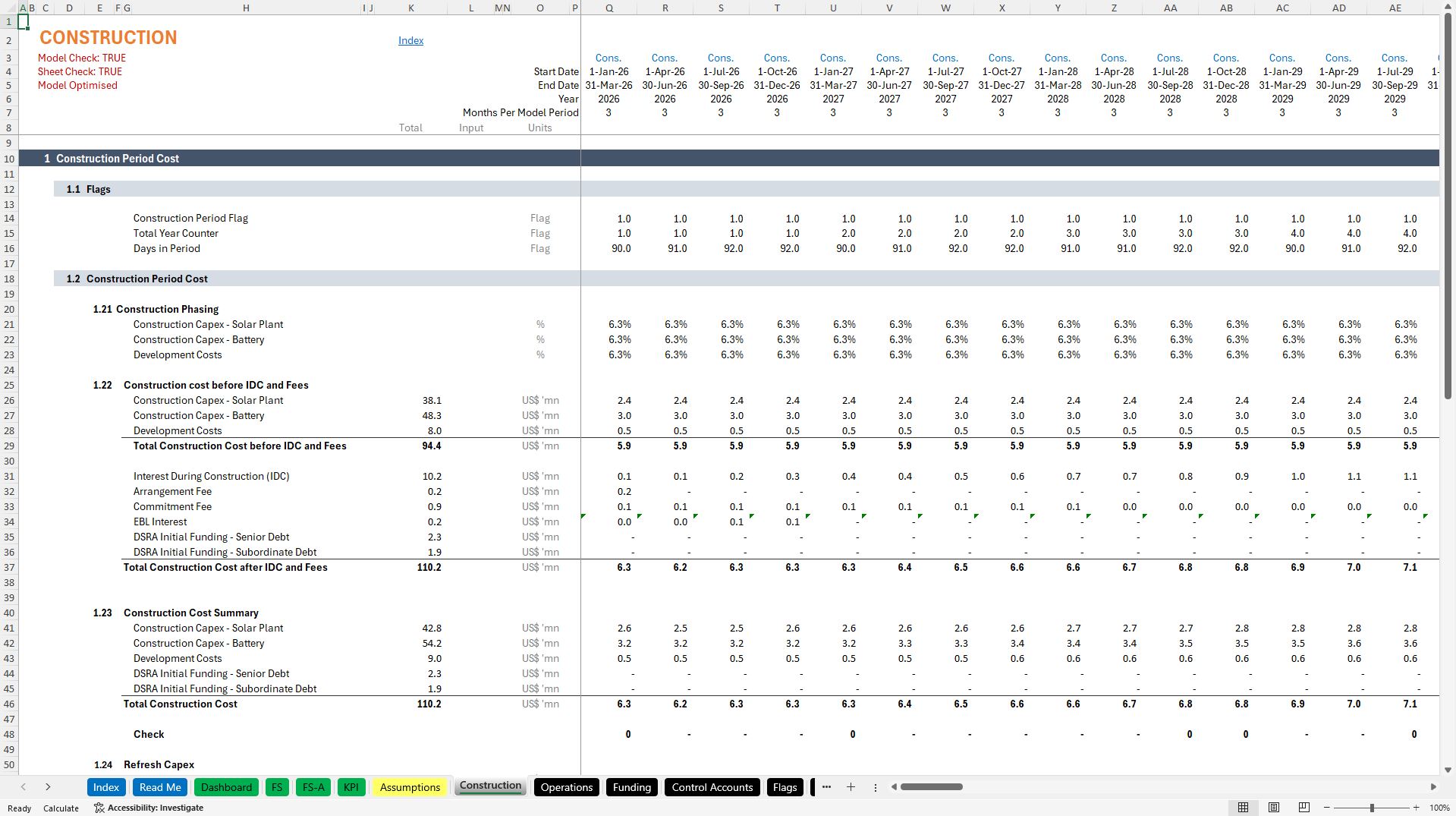 Solar Off-Grid & BESS Financial Model (Excel template (XLSB)) Preview Image