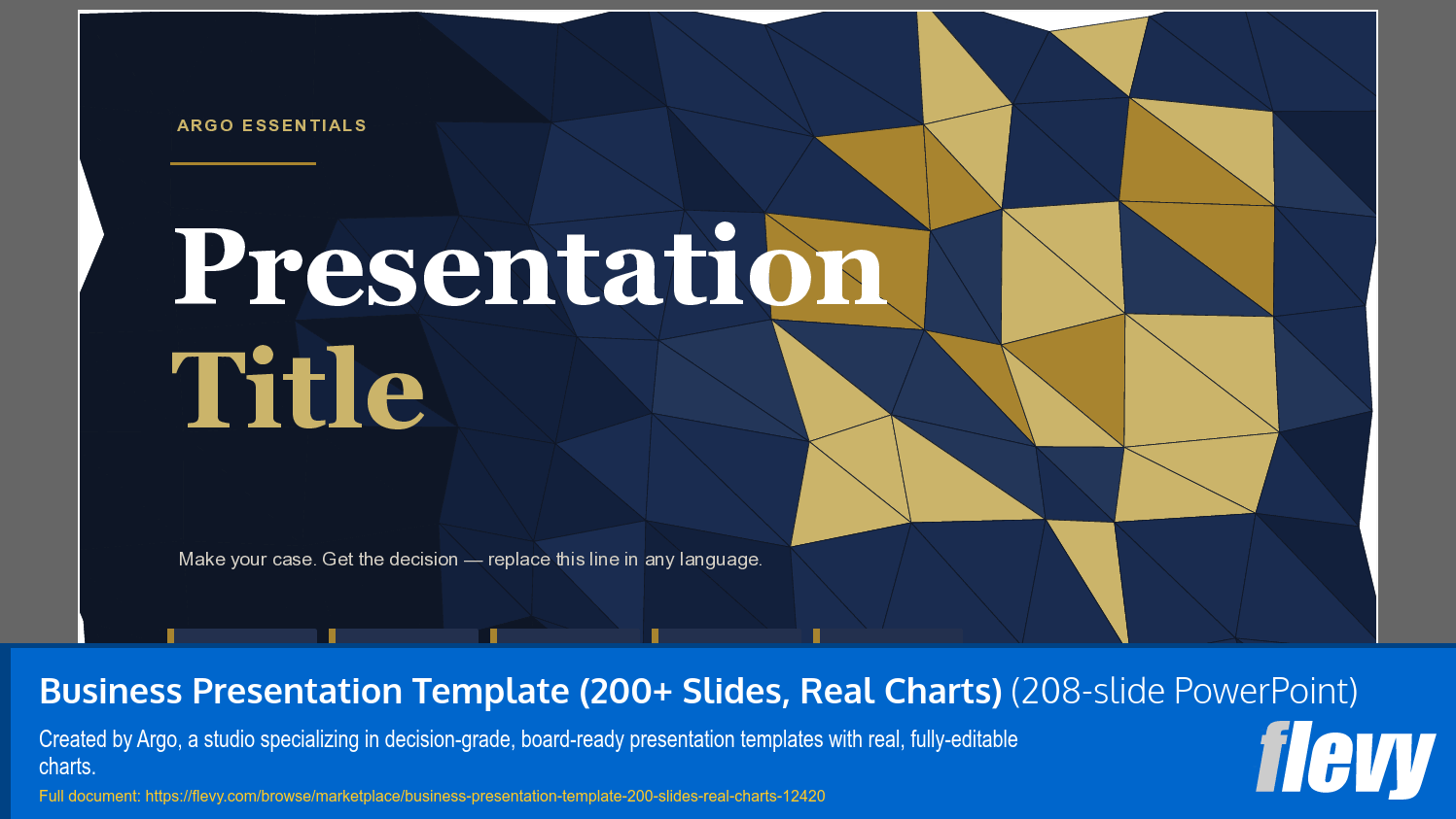 Business Presentation Templates (200+ Slides, Real Charts) (208-slide PPT PowerPoint presentation template (PPTX)) Preview Image