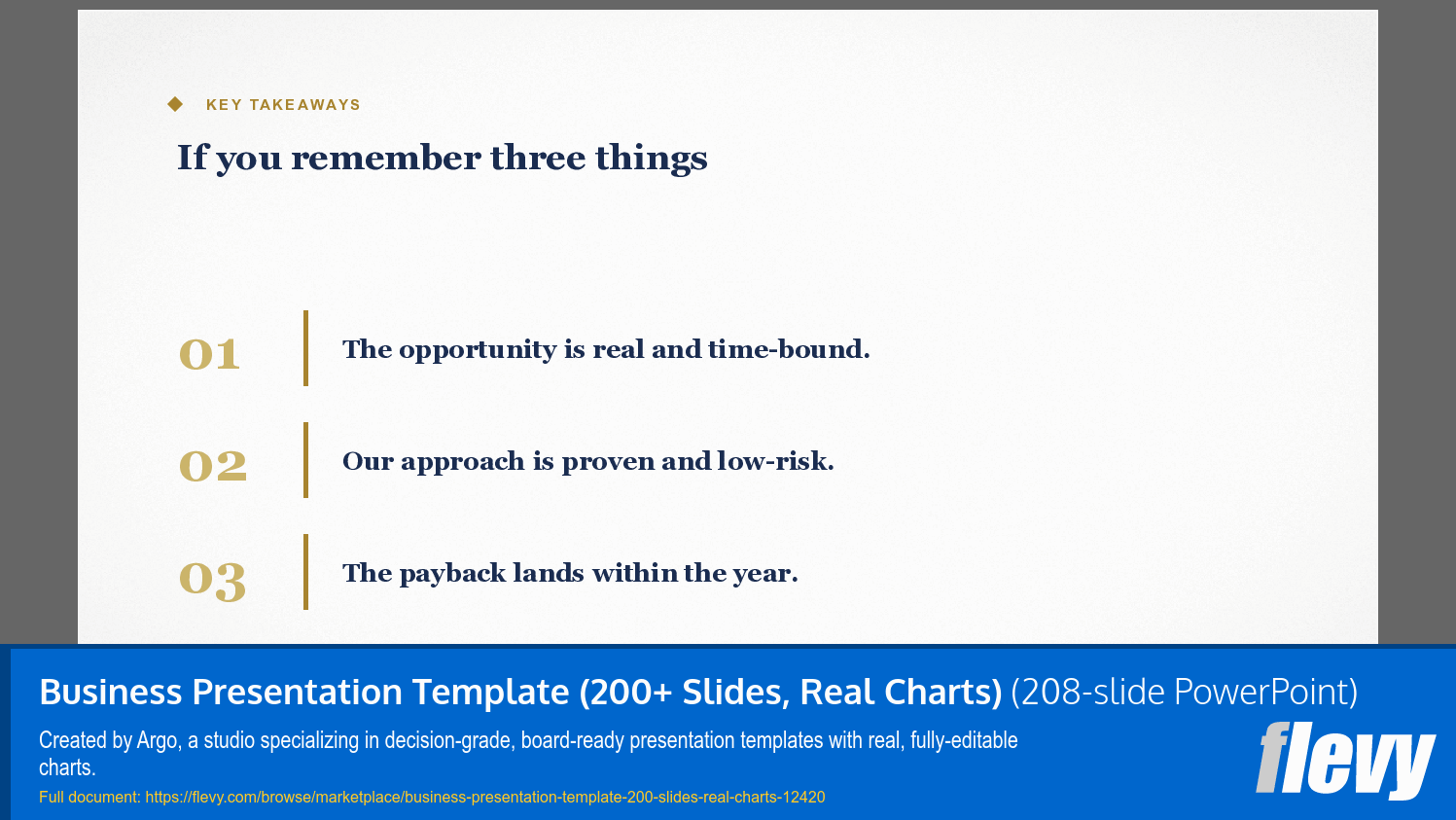 Business Presentation Templates (200+ Slides, Real Charts) (208-slide PPT PowerPoint presentation template (PPTX)) Preview Image