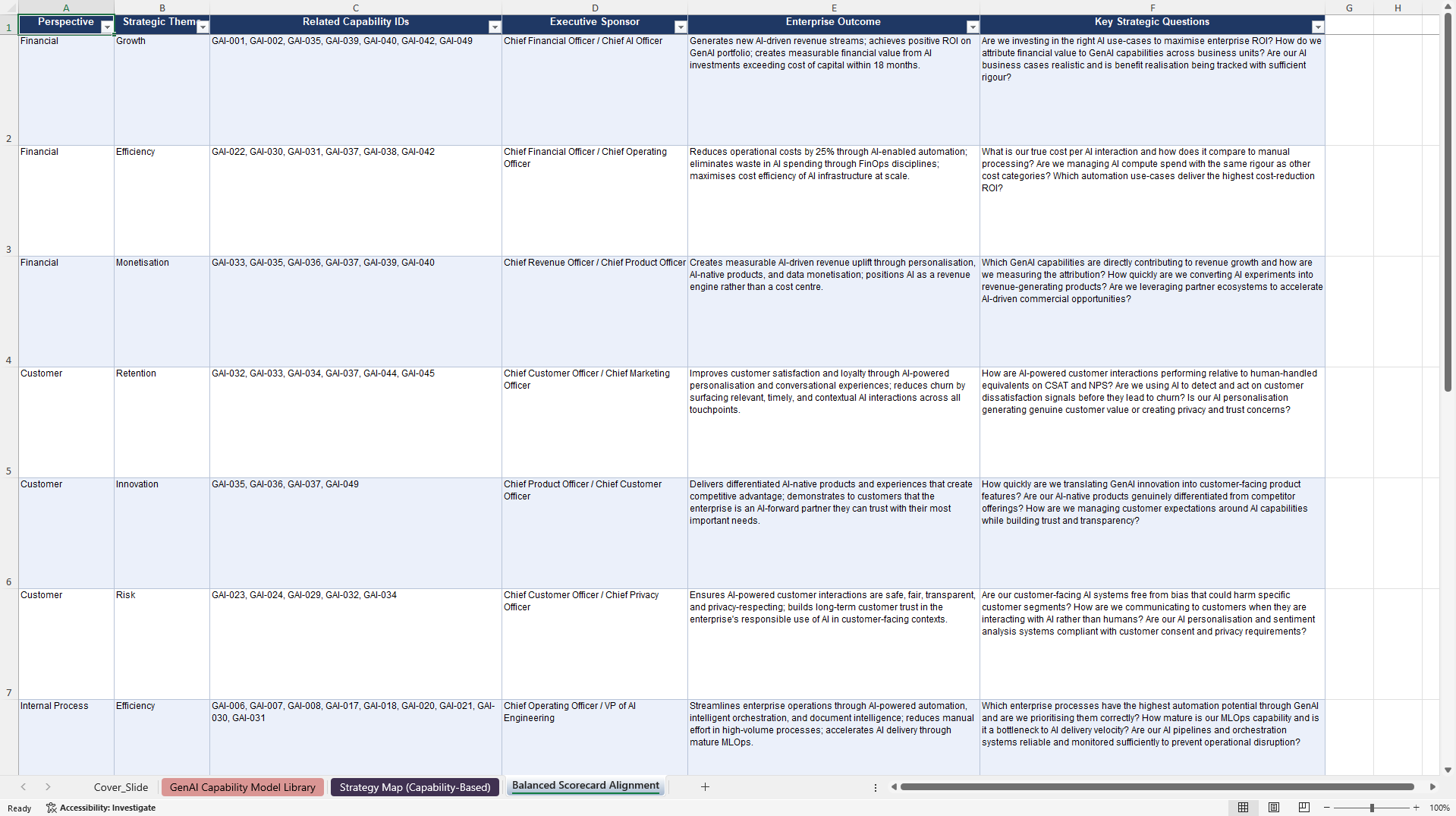 GenAI Capabilities Library (Excel template (XLSX)) Preview Image