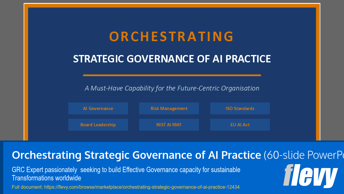 Orchestrating Strategic Governance of AI Practice (60-slide PPT PowerPoint presentation template (PPTX)) Preview Image