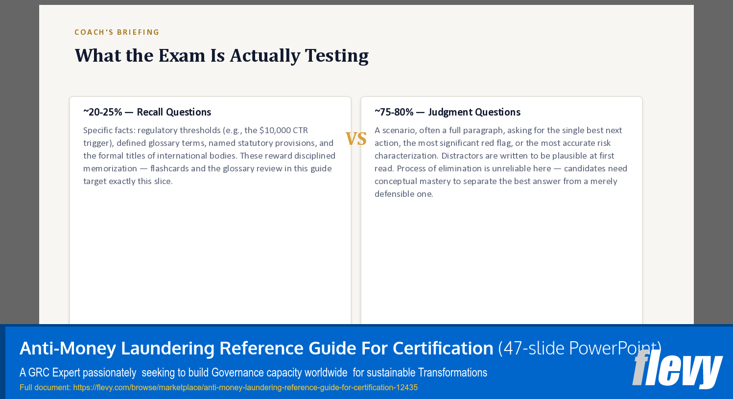 Anti-Money Laundering Reference Guide For Certification (47-slide PPT PowerPoint presentation template (PPTX)) Preview Image