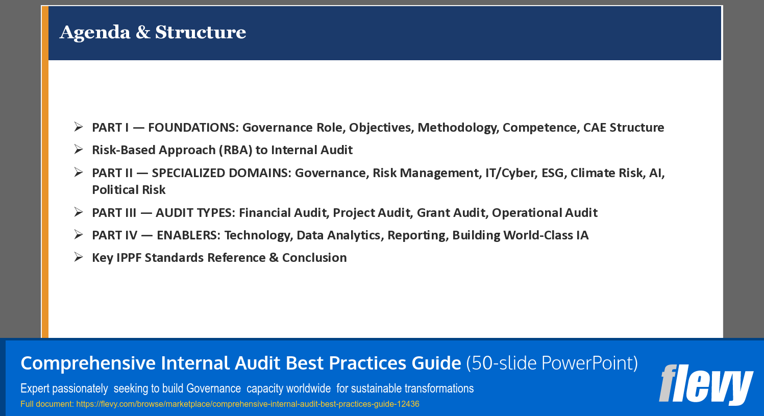 Comprehensive Internal Audit Best Practices Guide (50-slide PPT PowerPoint presentation template (PPTX)) Preview Image