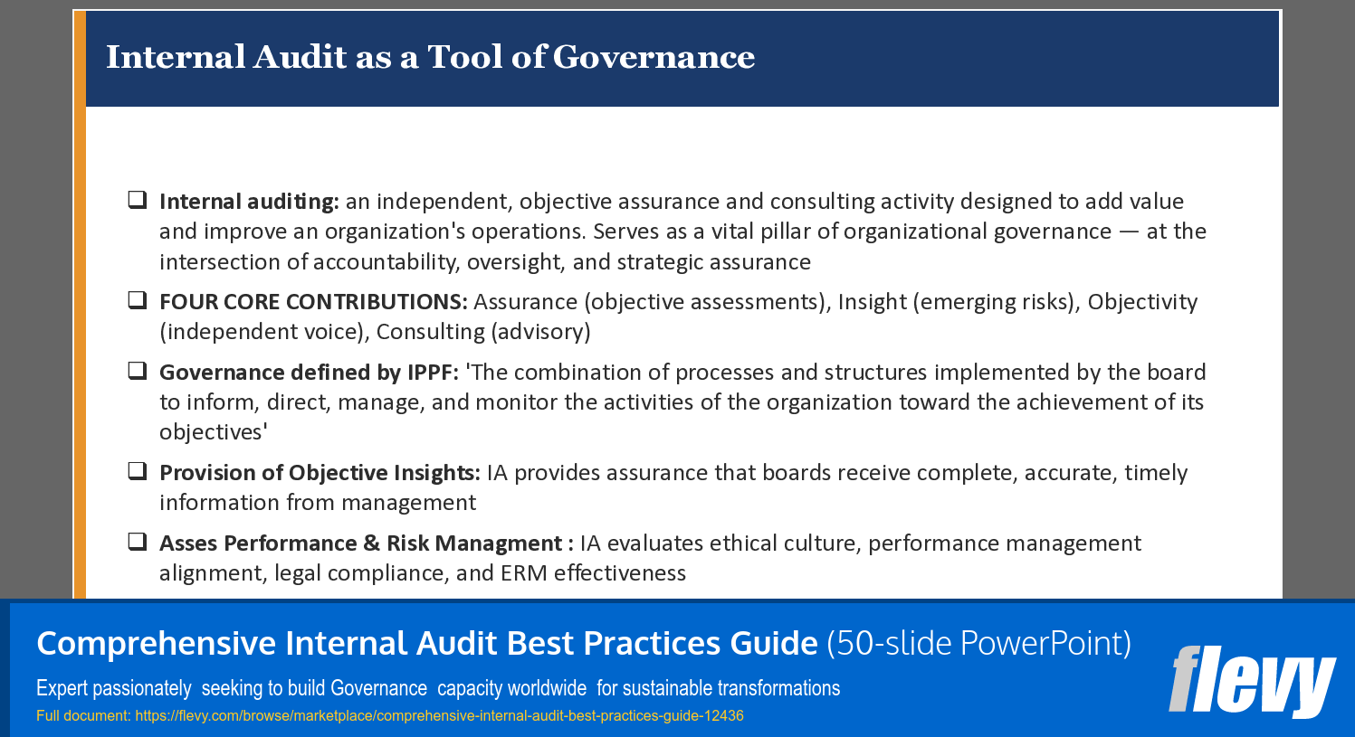 Comprehensive Internal Audit Best Practices Guide (50-slide PPT PowerPoint presentation template (PPTX)) Preview Image