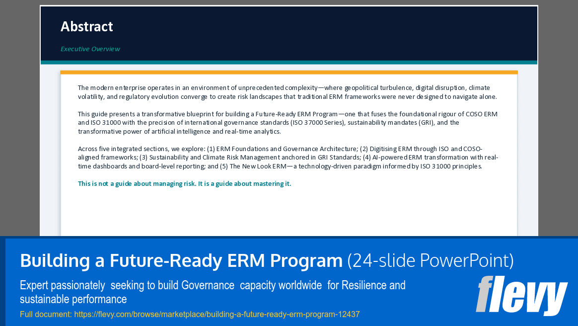 Building a Future-Ready ERM Program (24-slide PPT PowerPoint presentation template (PPTX)) Preview Image
