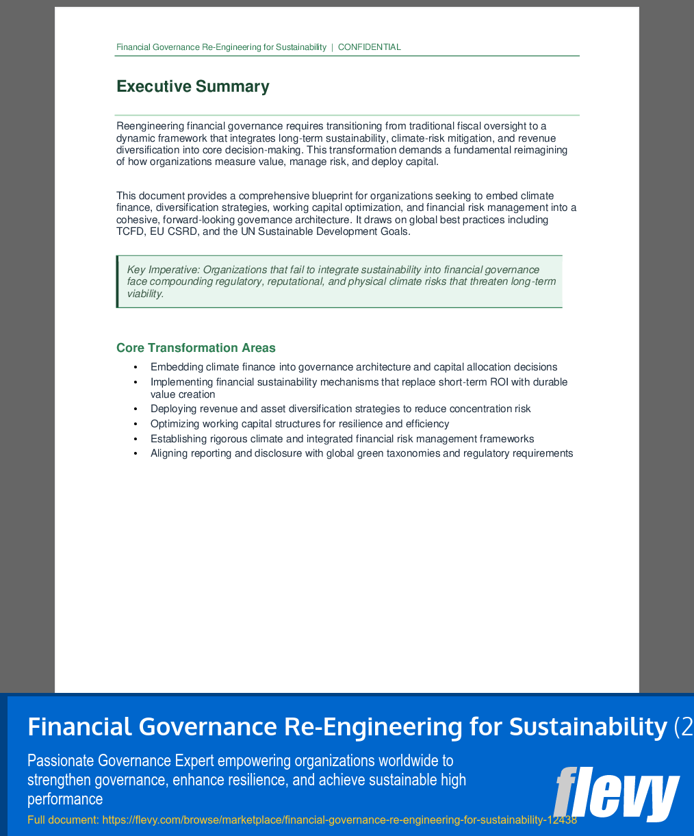 Financial Governance Re-Engineering for Sustainability (22-page PDF document) Preview Image
