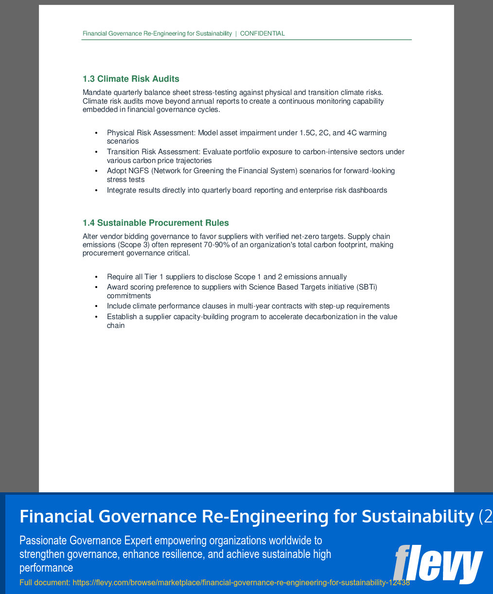 Financial Governance Re-Engineering for Sustainability (22-page PDF document) Preview Image