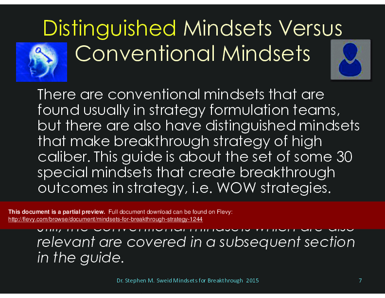 This is a partial preview of Mindsets for Breakthrough Strategy: Made Visual (125-page PDF document). Full document is 125 pages. 