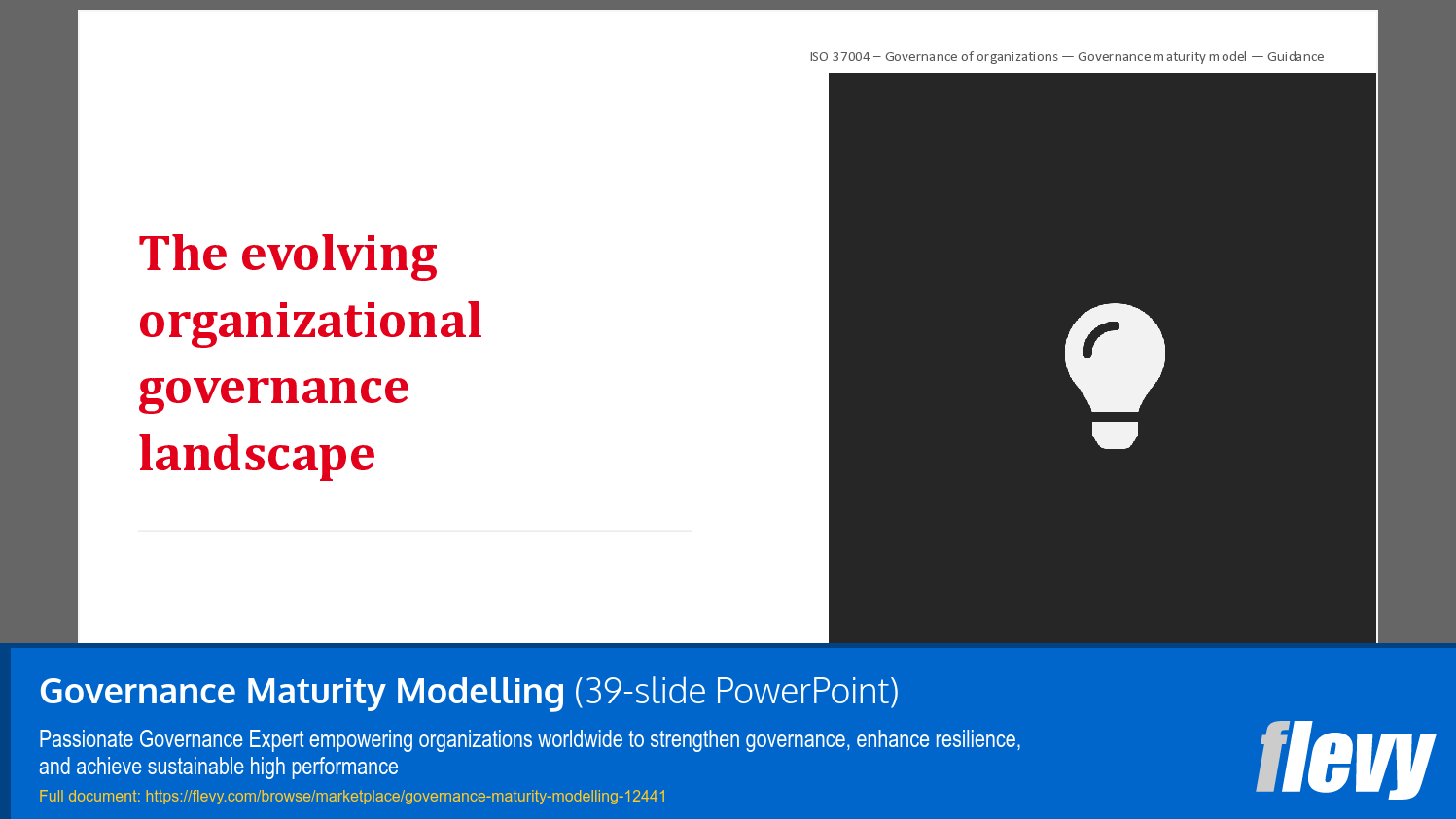 Governance Maturity Modelling (39-slide PPT PowerPoint presentation template (PPTX)) Preview Image