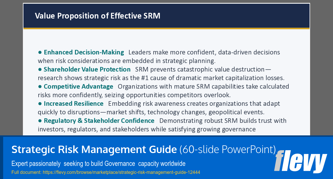 Strategic Risk Management Guide (60-slide PPT PowerPoint presentation template (PPTX)) Preview Image