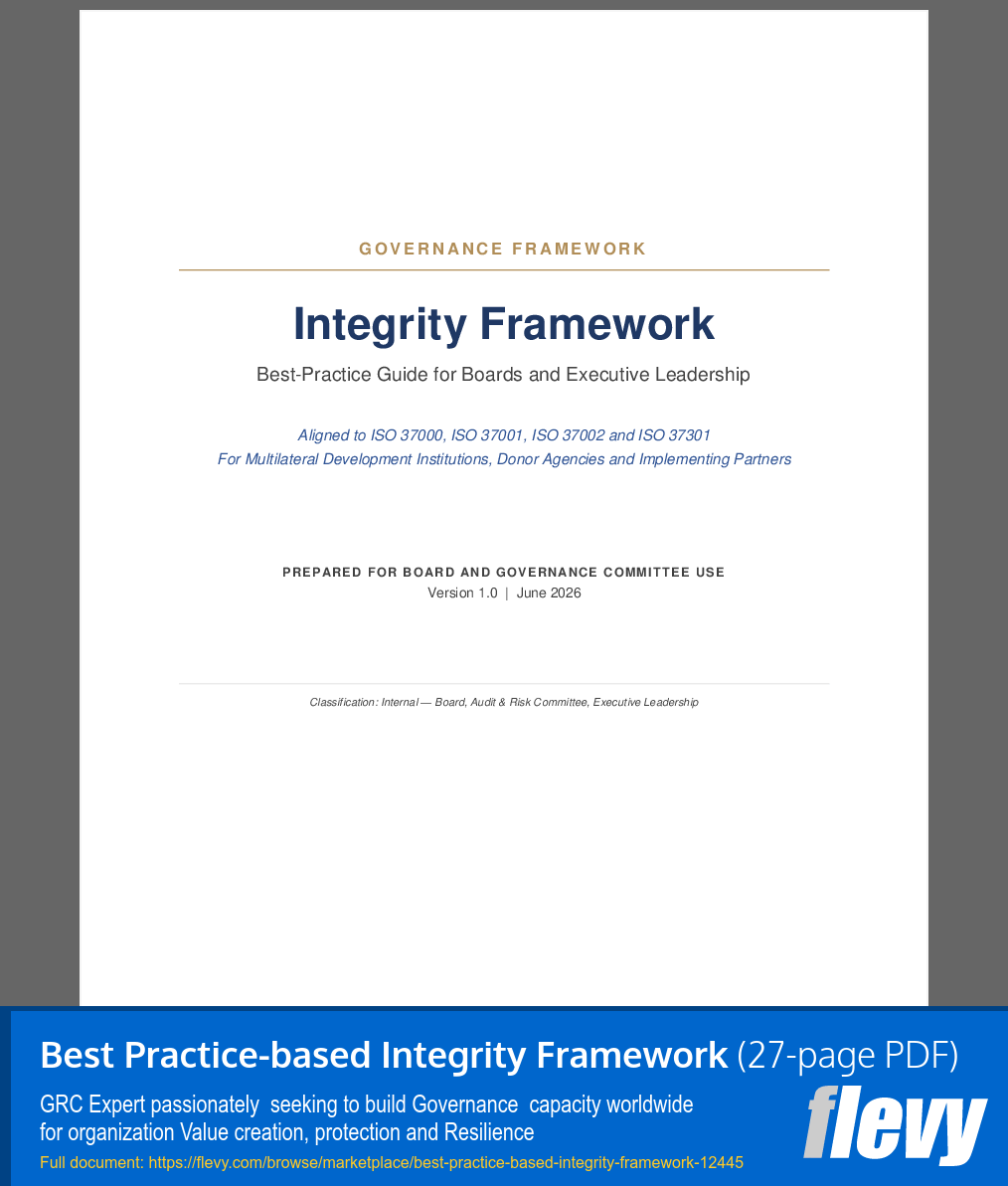 Best Practice-based Integrity Framework (27-page PDF document) Preview Image