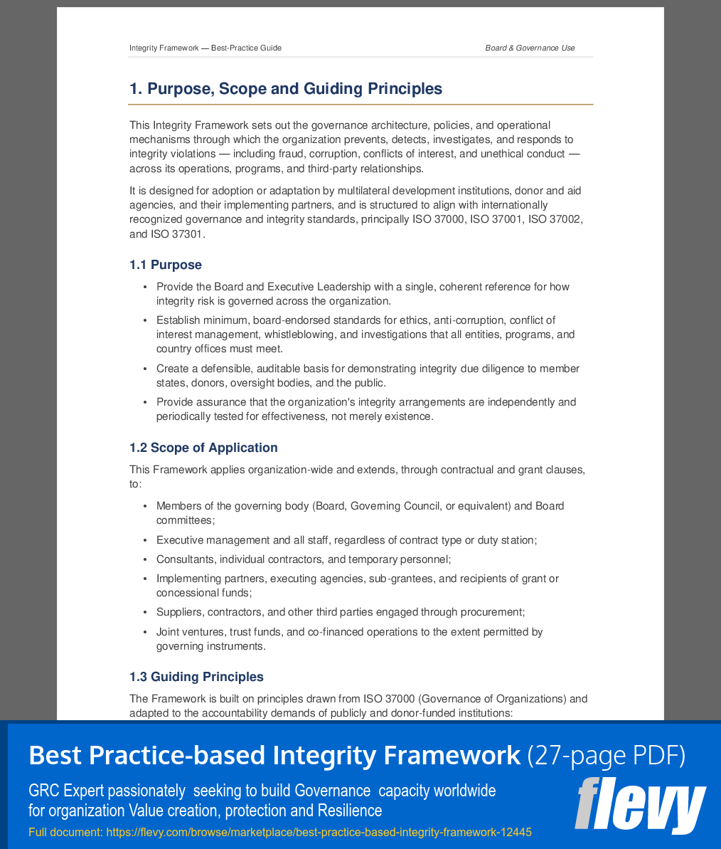 Best Practice-based Integrity Framework (27-page PDF document) Preview Image