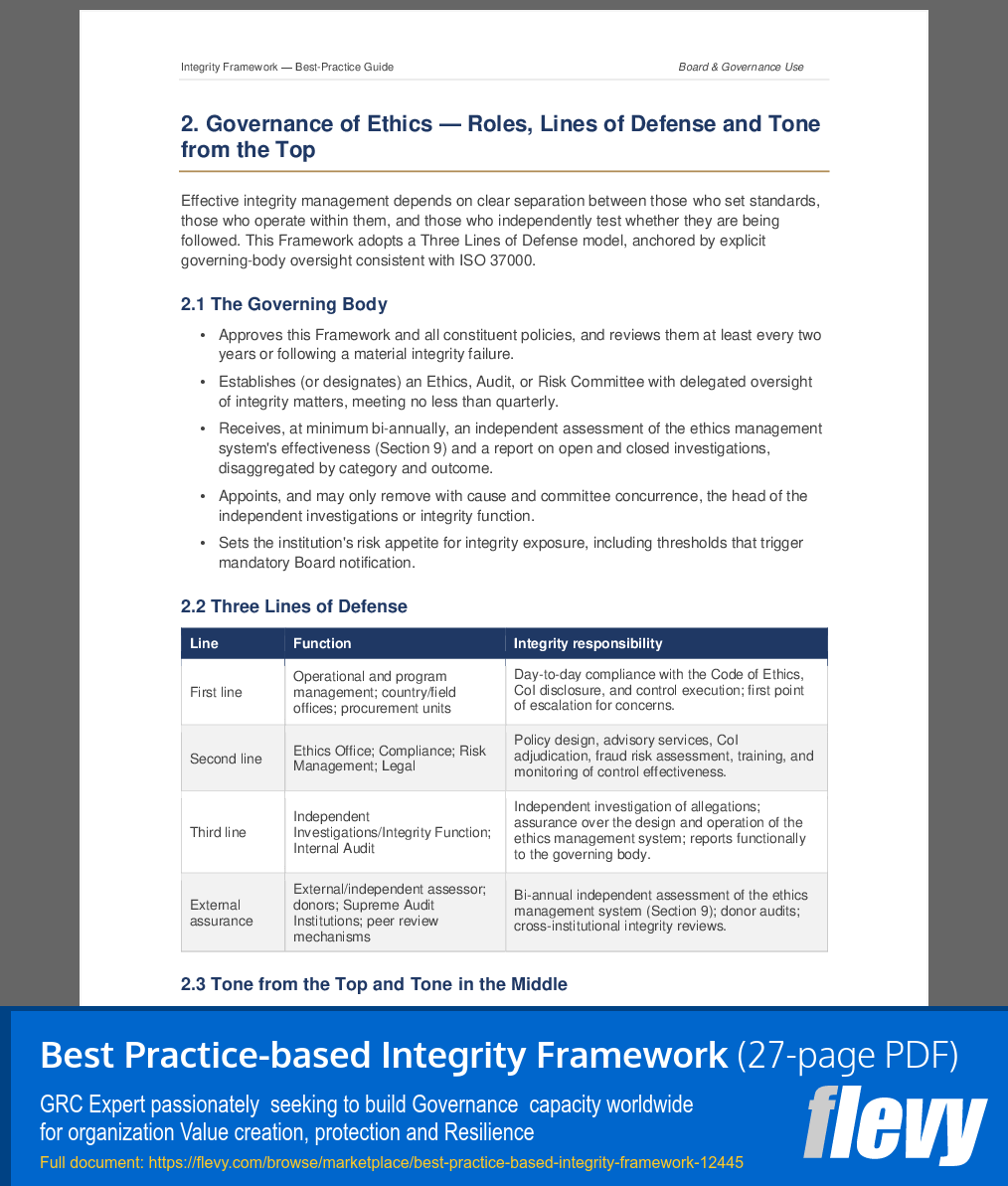 Best Practice-based Integrity Framework (27-page PDF document) Preview Image