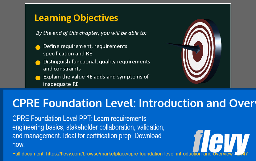 CPRE Foundation Level: Introduction and Overview (41-slide PPT PowerPoint presentation template (PPTX)) Preview Image