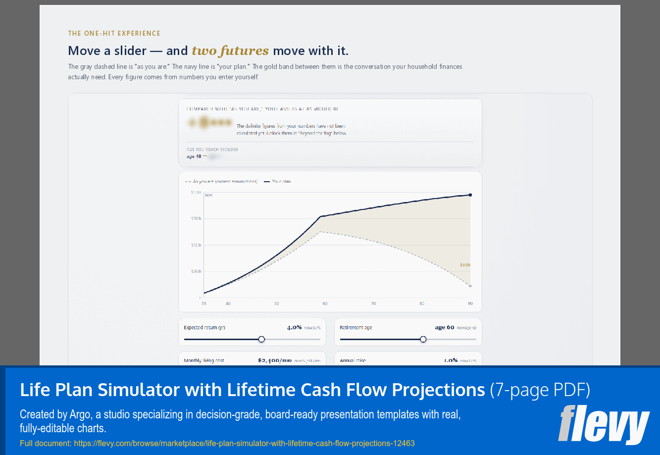Life Plan Simulator with Lifetime Cash Flow Projections (7-page PDF document) Preview Image