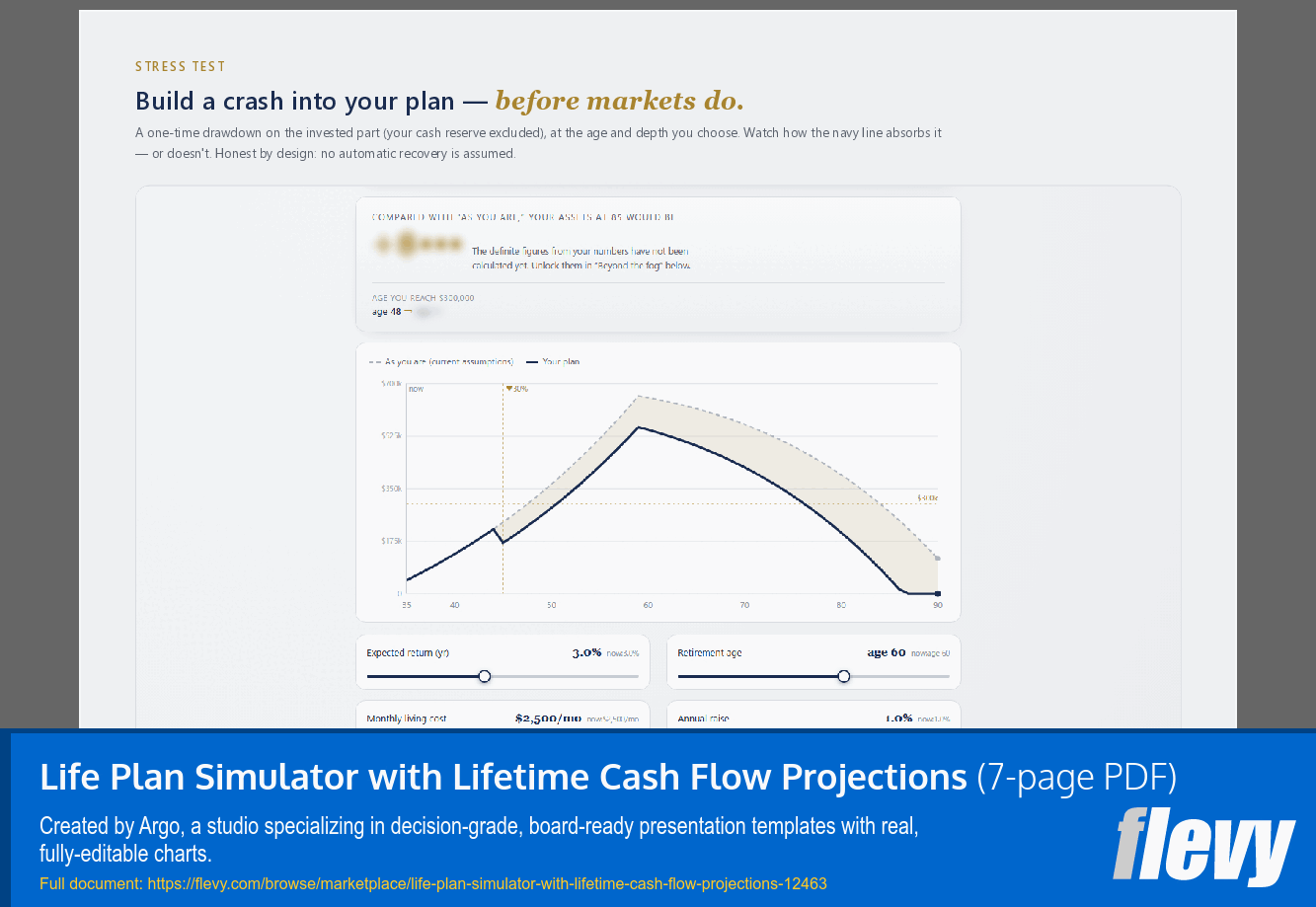 Life Plan Simulator with Lifetime Cash Flow Projections (7-page PDF document) Preview Image