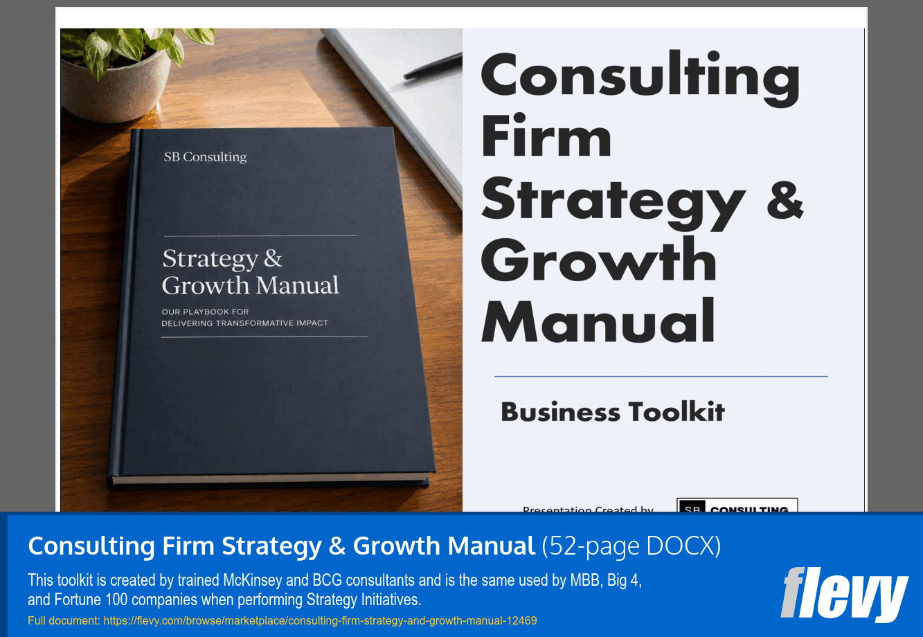 Consulting Firm Strategy & Growth Manual (52-page Word document) Preview Image