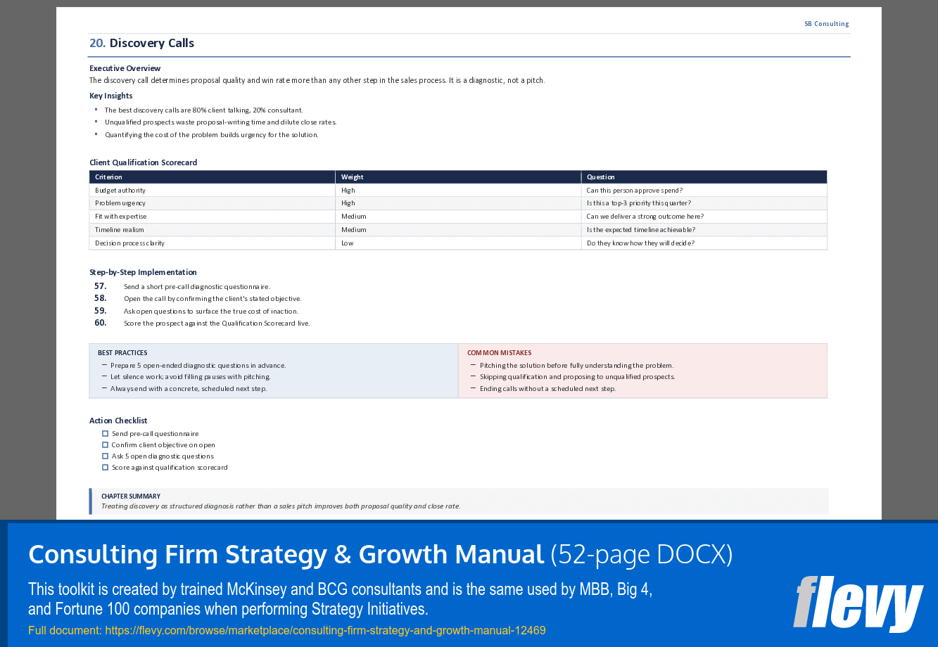 Consulting Firm Strategy & Growth Manual (52-page Word document) Preview Image
