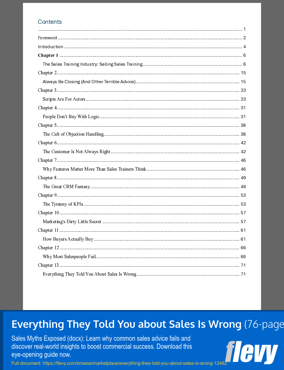 Everything They Told You about Sales Is Wrong (76-page Word document) Preview Image