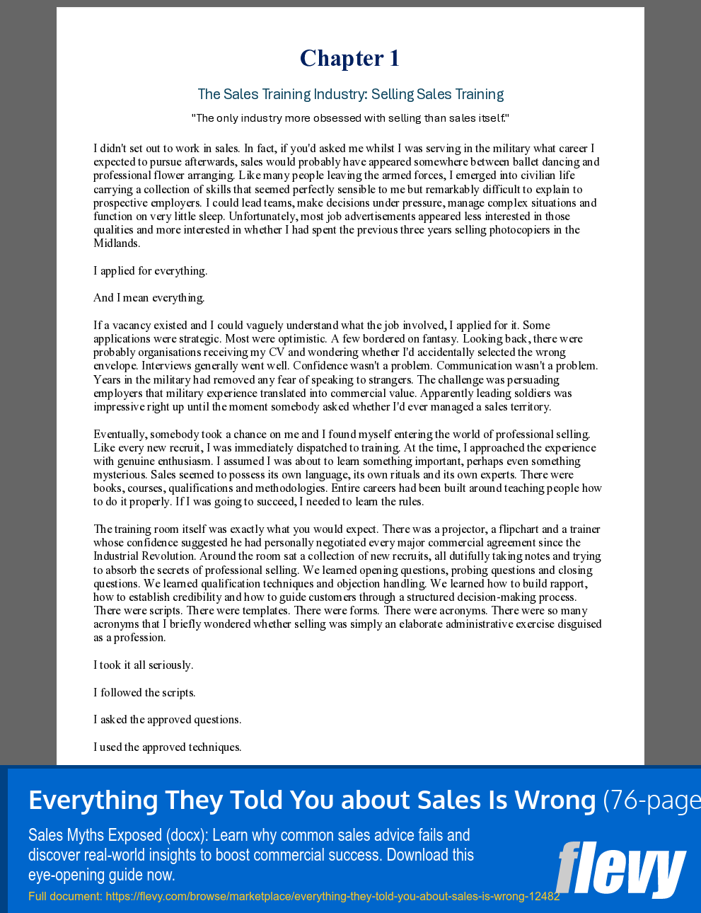 Everything They Told You about Sales Is Wrong (76-page Word document) Preview Image