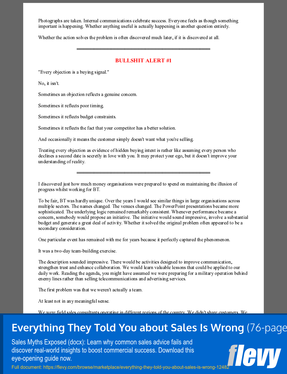 Everything They Told You about Sales Is Wrong (76-page Word document) Preview Image