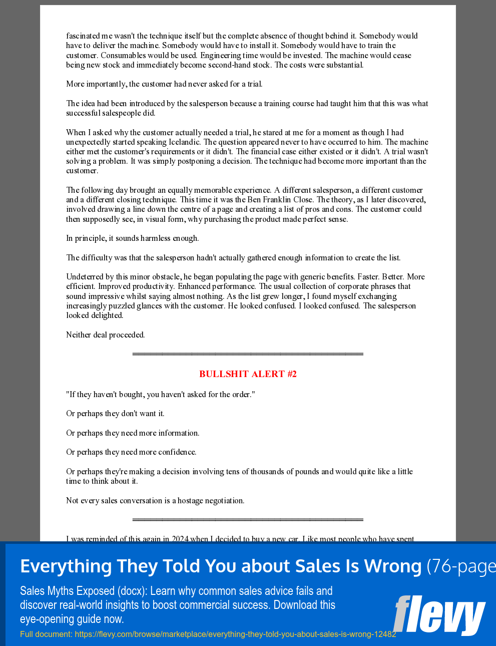 Everything They Told You about Sales Is Wrong (76-page Word document) Preview Image