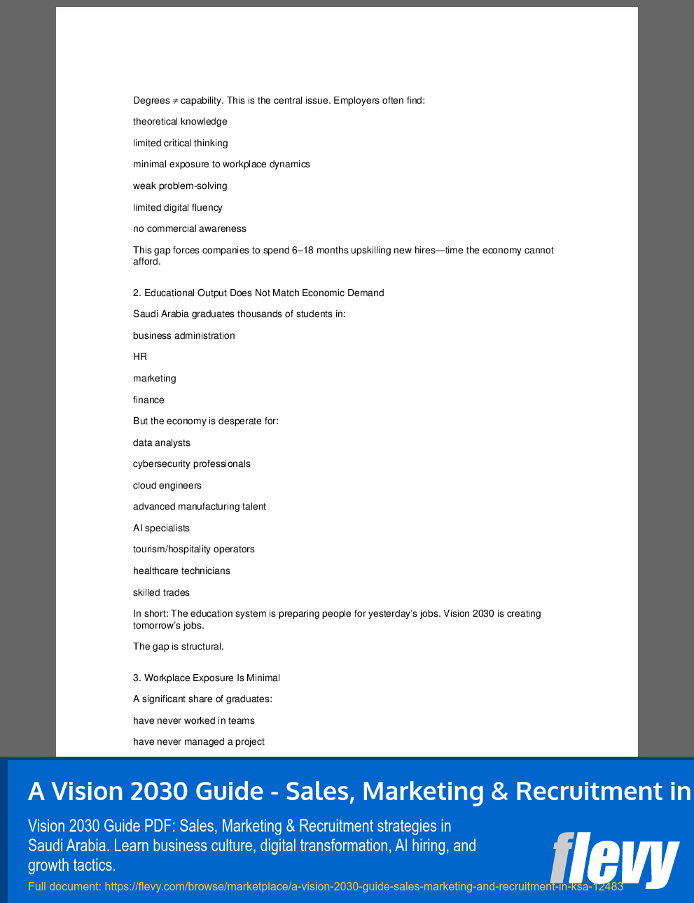 A Vision 2030 Guide - Sales, Marketing & Recruitment in KSA (94-page PDF document) Preview Image