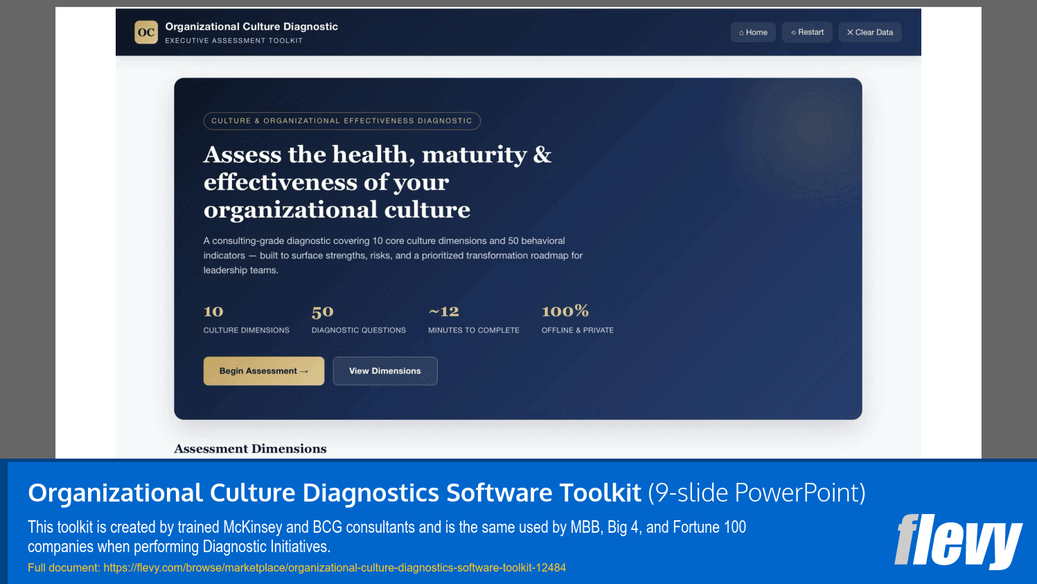 Organizational Culture Diagnostics Software Toolkit (9-slide PPT PowerPoint presentation template (PPTX)) Preview Image