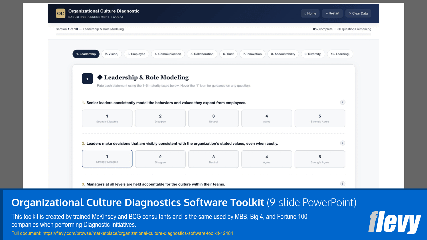 Organizational Culture Diagnostics Software Toolkit (9-slide PPT PowerPoint presentation template (PPTX)) Preview Image