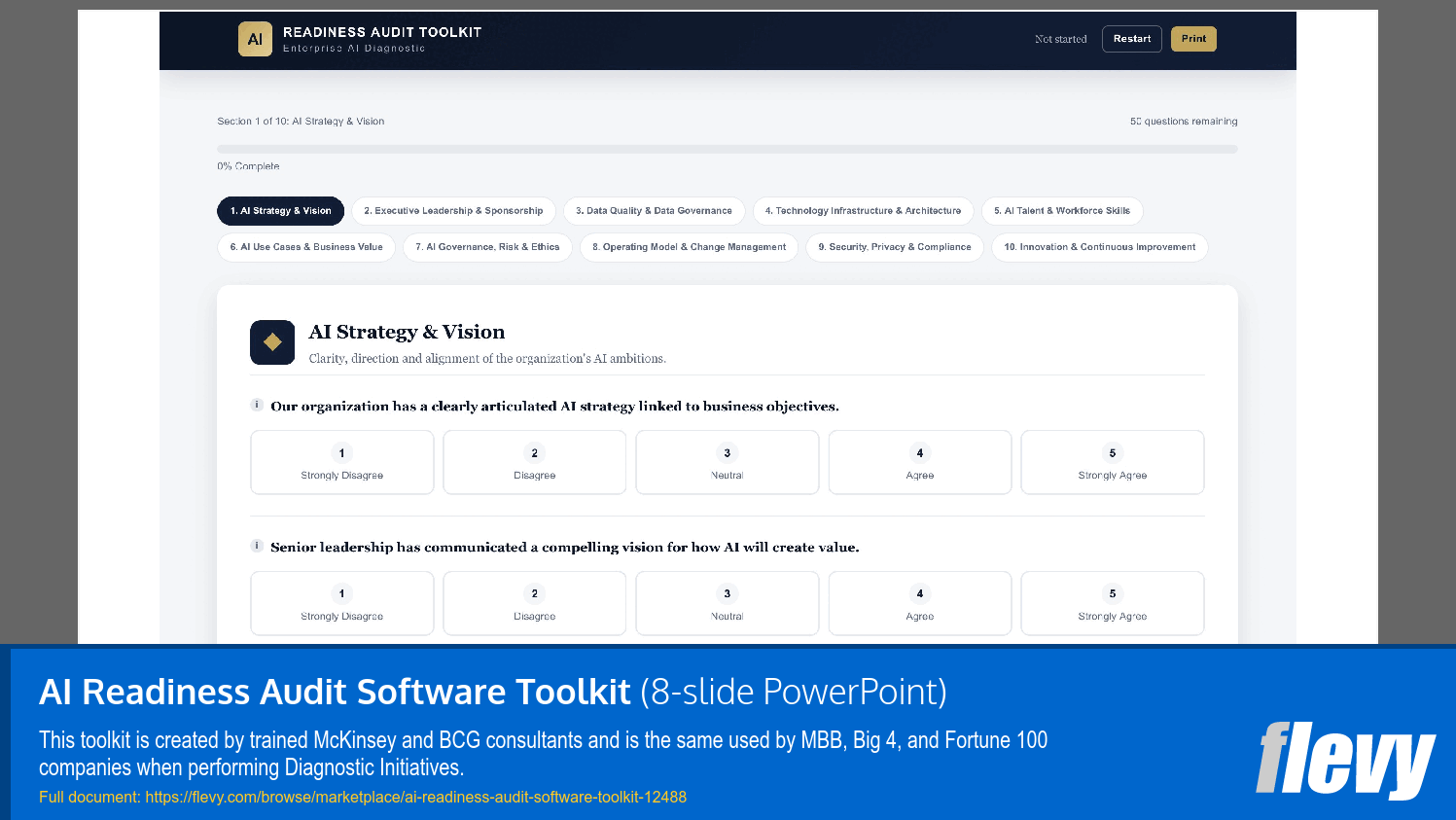 AI Readiness Audit Software Toolkit (8-slide PPT PowerPoint presentation template (PPTX)) Preview Image