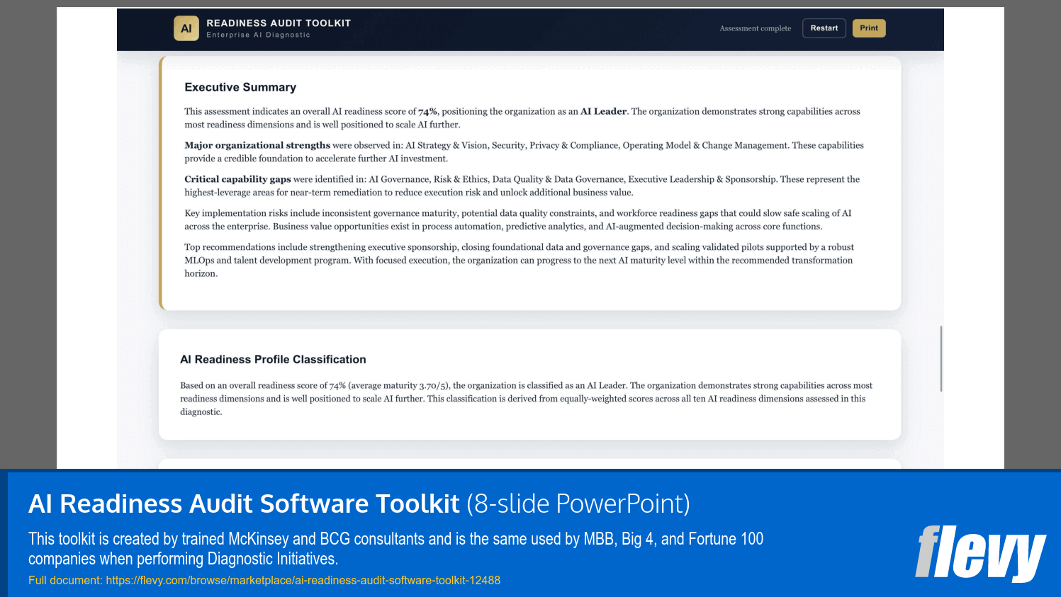 AI Readiness Audit Software Toolkit (8-slide PPT PowerPoint presentation template (PPTX)) Preview Image