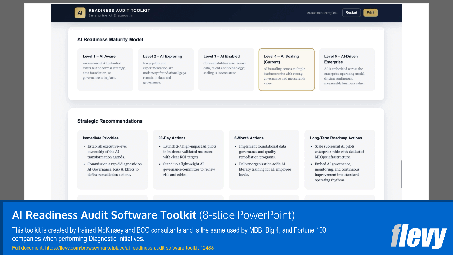 AI Readiness Audit Software Toolkit (8-slide PPT PowerPoint presentation template (PPTX)) Preview Image