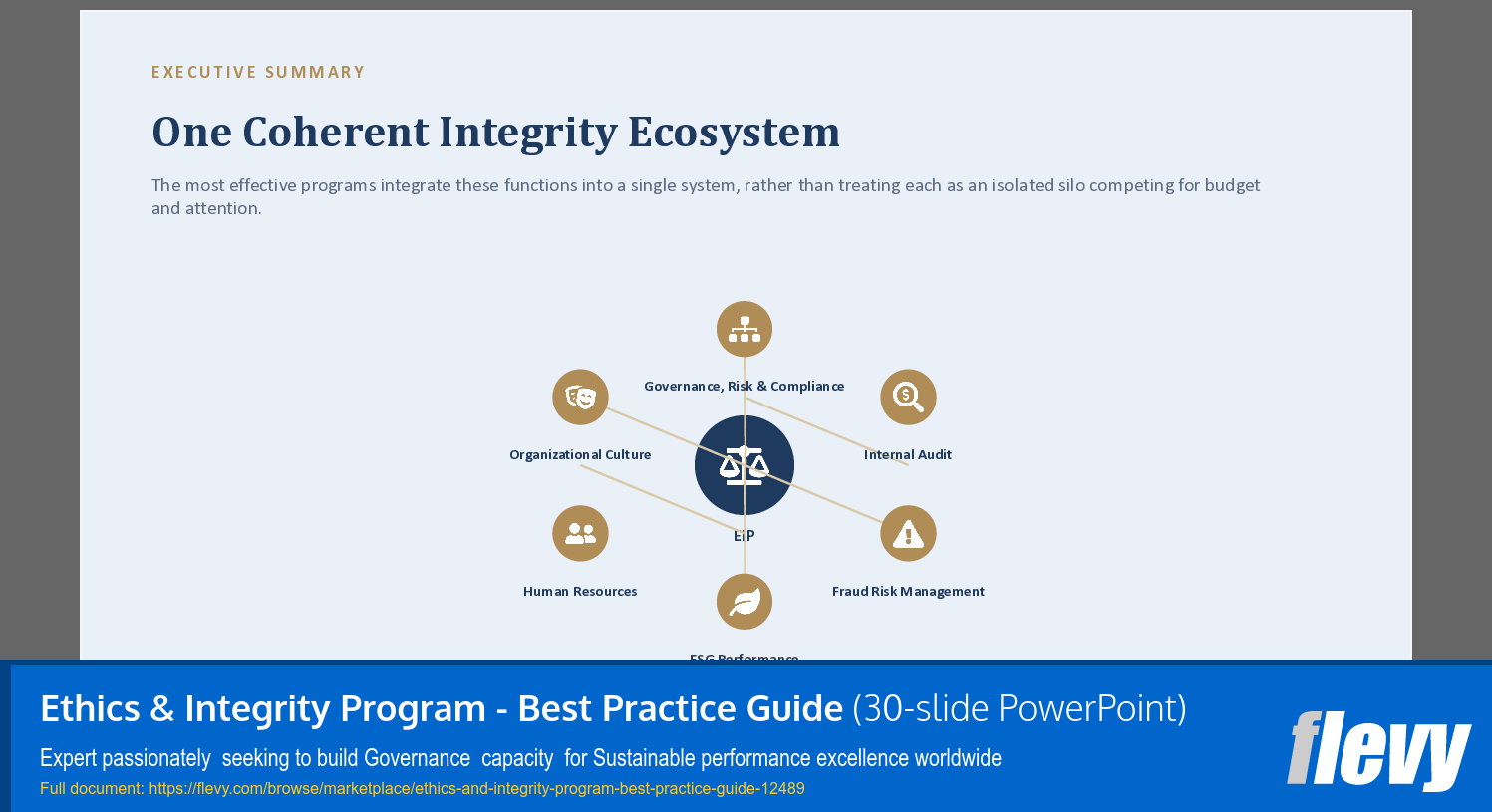 Ethics & Integrity Program - Best Practice Guide (30-slide PPT PowerPoint presentation template (PPTX)) Preview Image