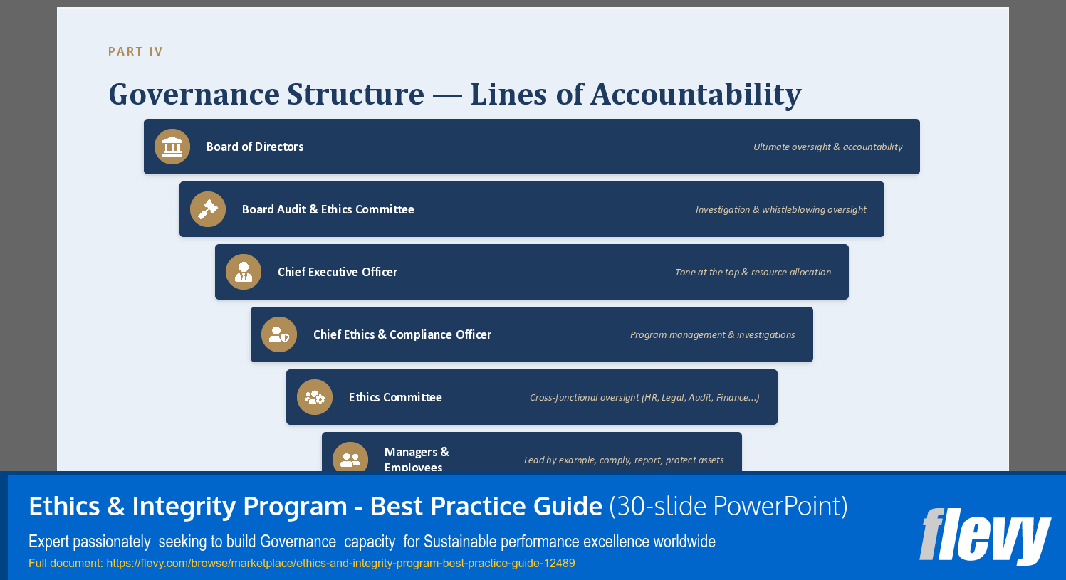 Ethics & Integrity Program - Best Practice Guide (30-slide PPT PowerPoint presentation template (PPTX)) Preview Image
