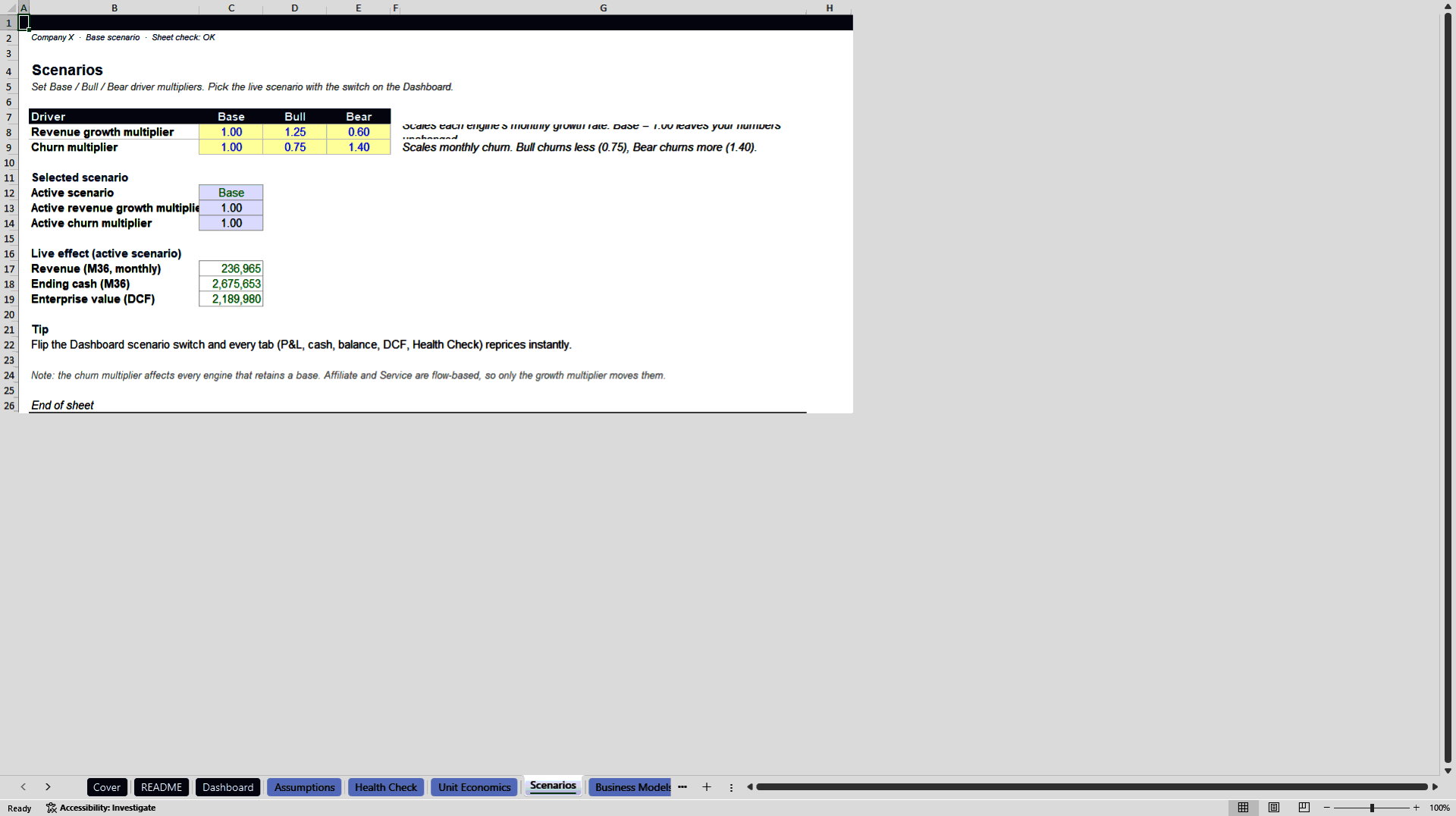 Startup Financial Model: 10 Business Models & DCF (Excel template (XLSX)) Preview Image