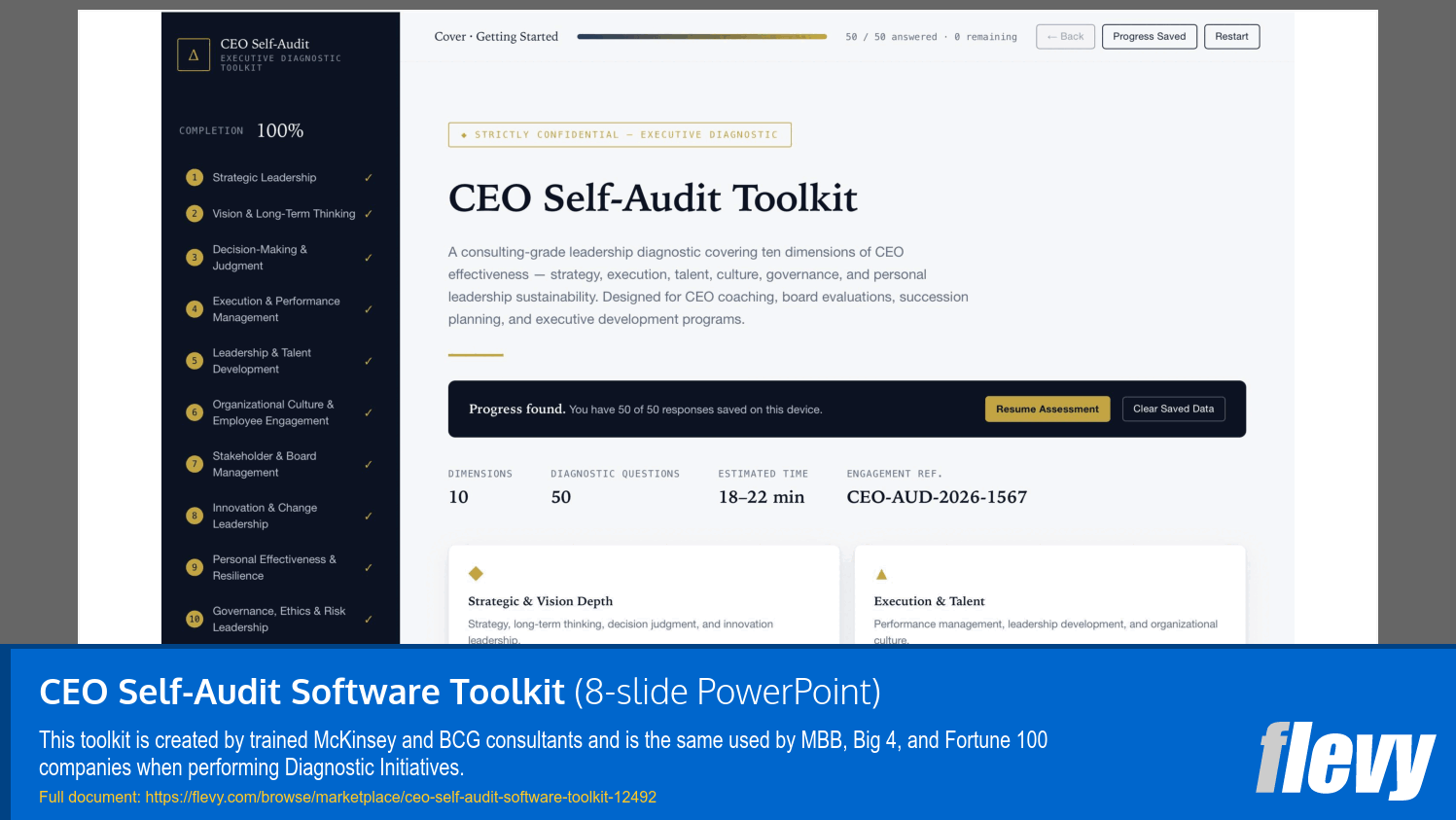 CEO Self-Audit Software Toolkit (8-slide PPT PowerPoint presentation template (PPTX)) Preview Image