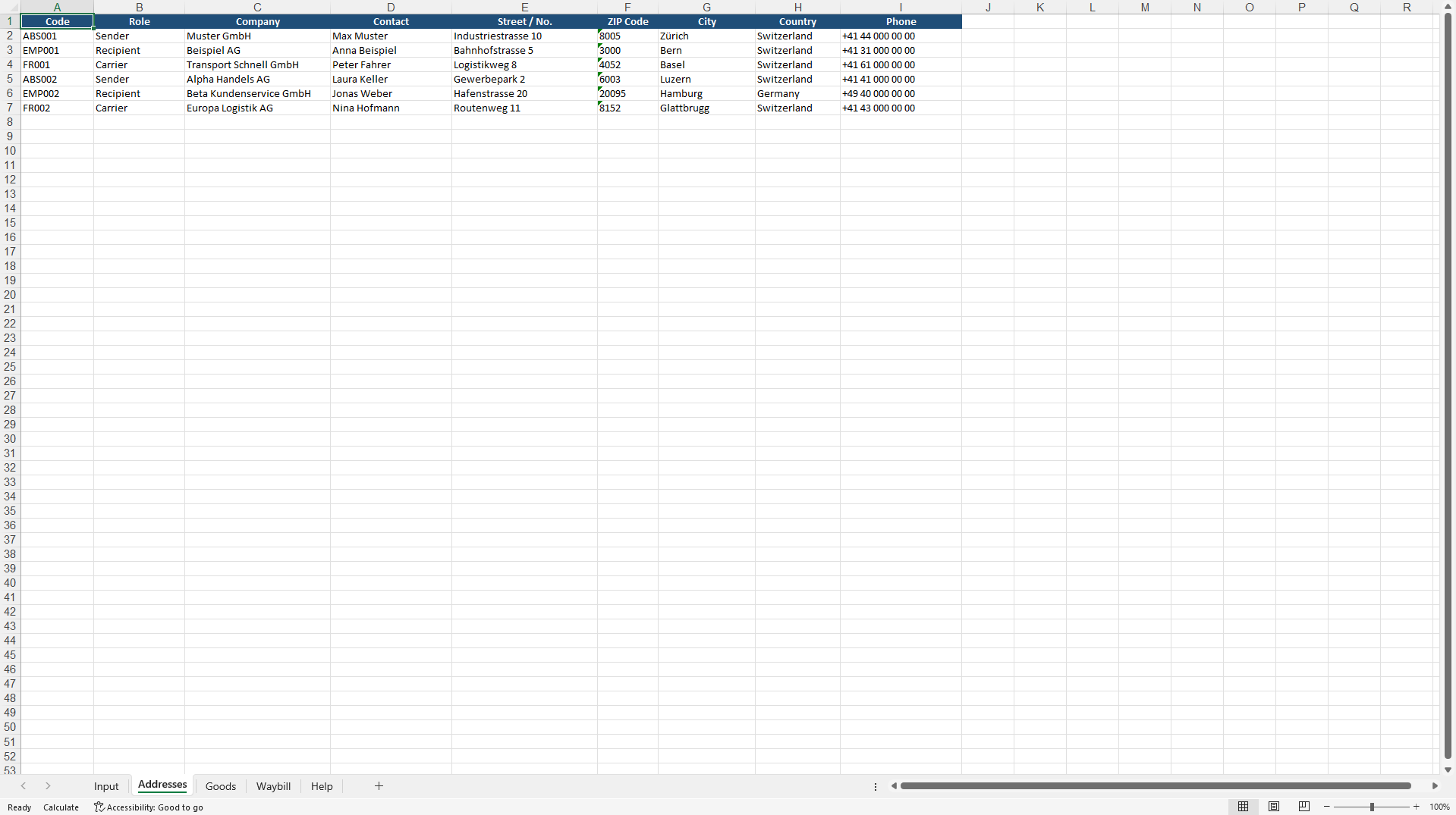 Automated CMR Waybill & Delivery Note Generator (Excel template (XLSX)) Preview Image