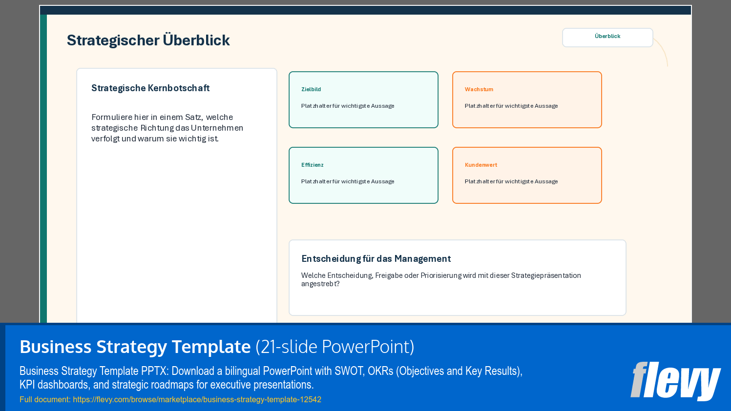 Business Strategy Template (21-slide PPT PowerPoint presentation template (PPTX)) Preview Image