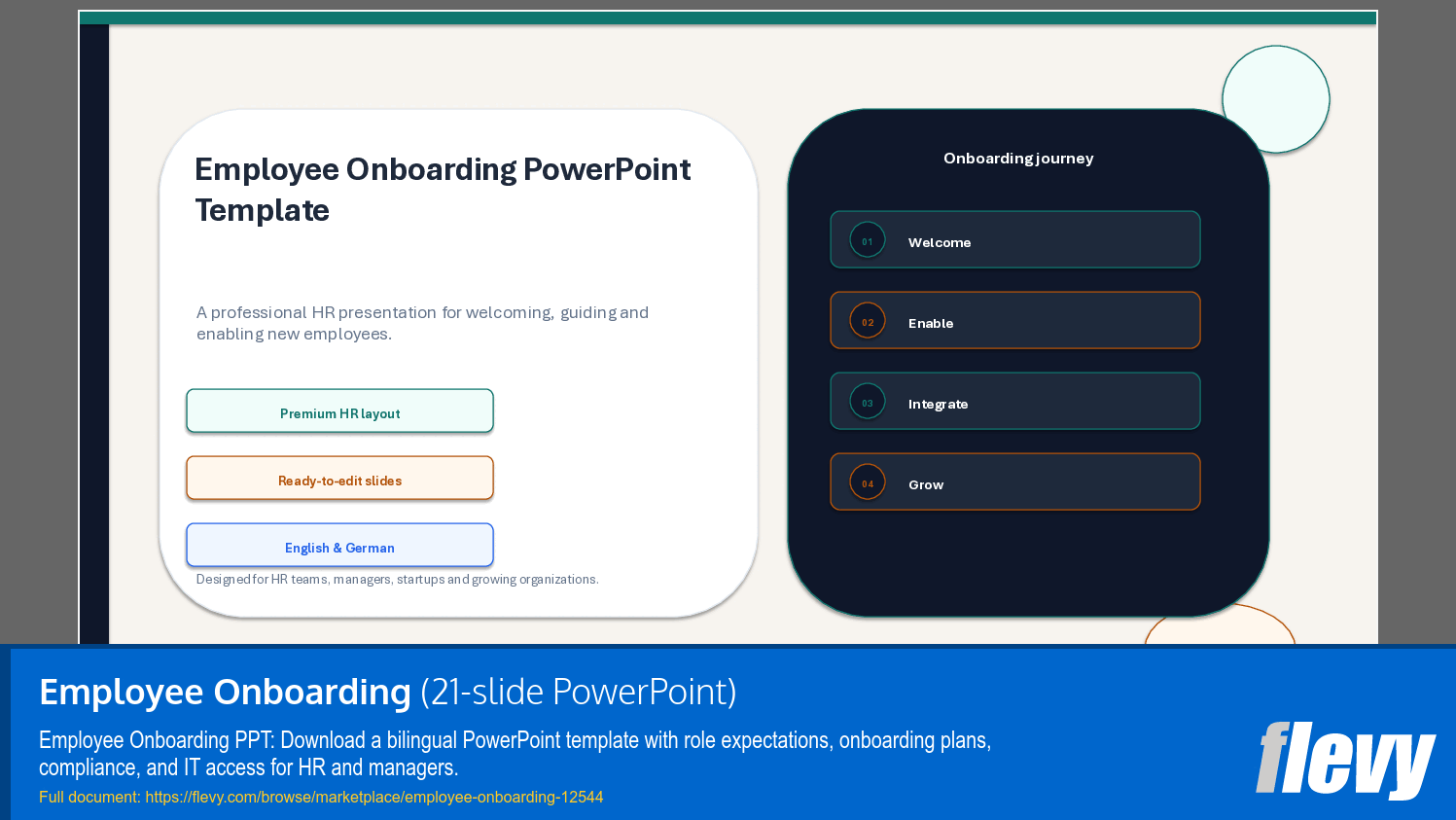 Employee Onboarding (21-slide PPT PowerPoint presentation template (PPTX)) Preview Image