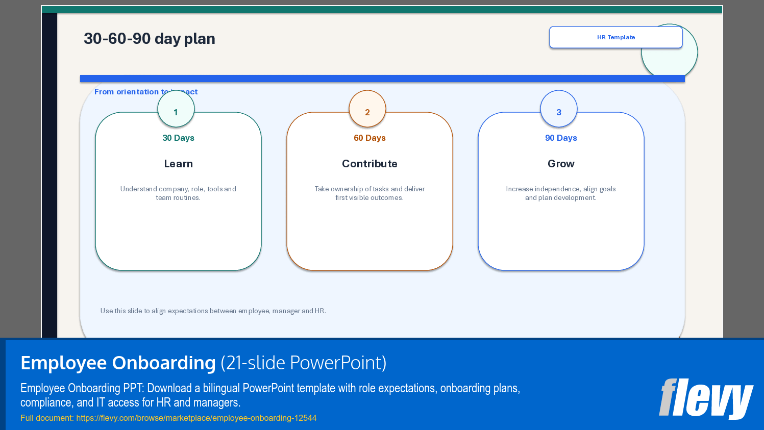 Employee Onboarding (21-slide PPT PowerPoint presentation template (PPTX)) Preview Image